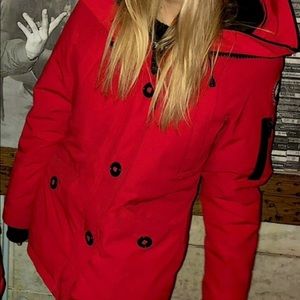 RED CANADA GOOSE PARKA COAT SIZE SMALL
